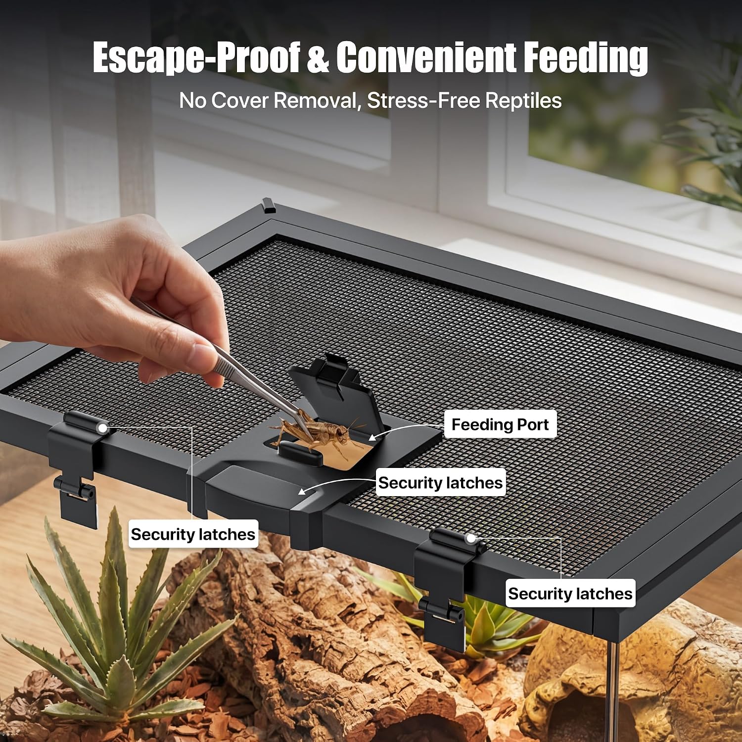 2.5 Gallon Fully Assembled Glas Reptile Enclosure with 8W Dimming LED UVA UVB Reptile Light thumbnail 6