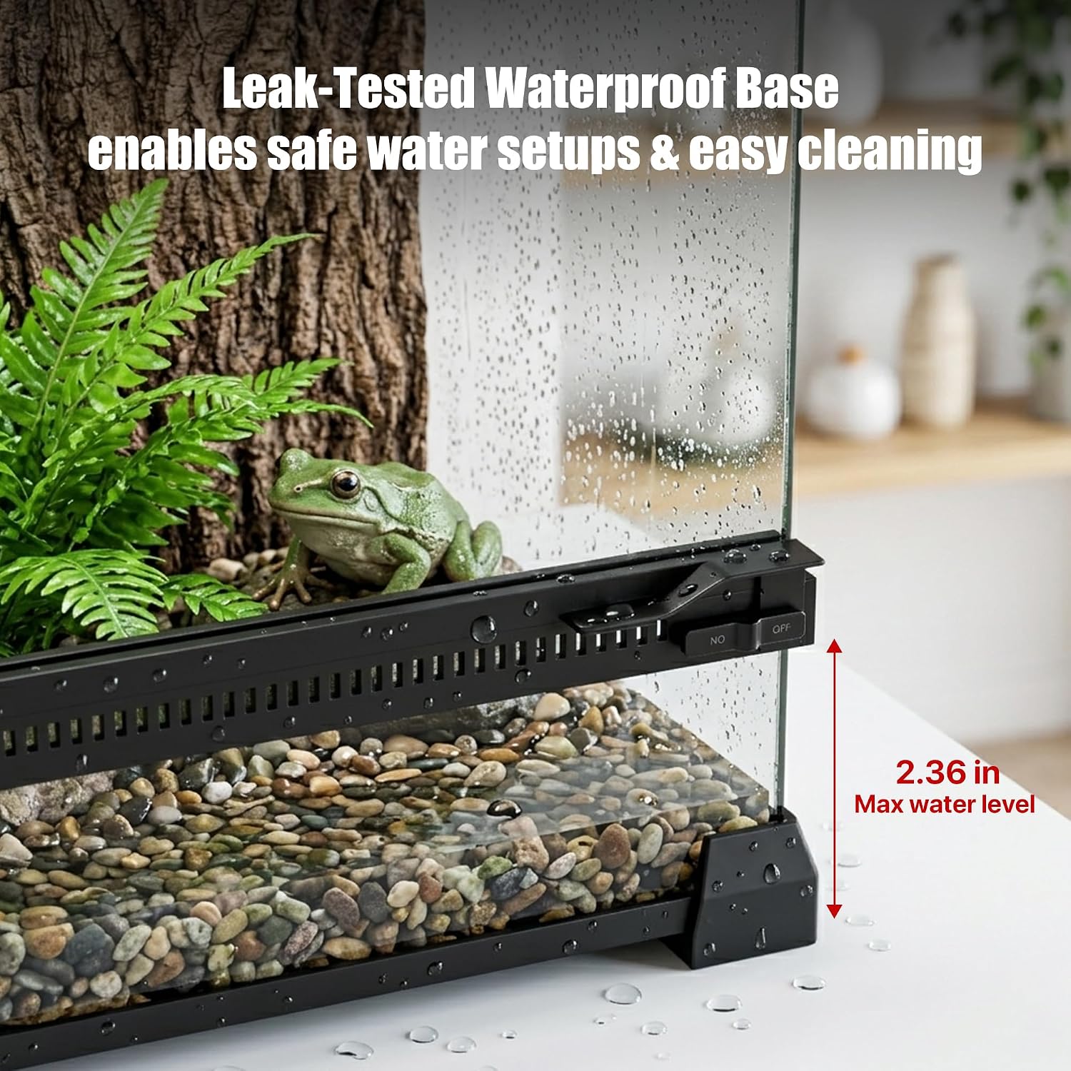3 Gallon Fully Assembled Glass Reptile Enclosure, 8"x 8" x 12" | Tall Vertical Front-Opening Small Terrarium Tank for Hatchling & Juvenile Arboreal Reptiles & Amphibians thumbnail 6